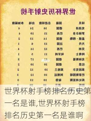 世界杯射手榜排名历史第一名是谁,世界杯射手榜排名历史第一名是谁啊