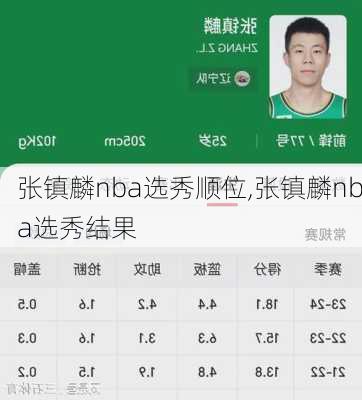 张镇麟nba选秀顺位,张镇麟nba选秀结果