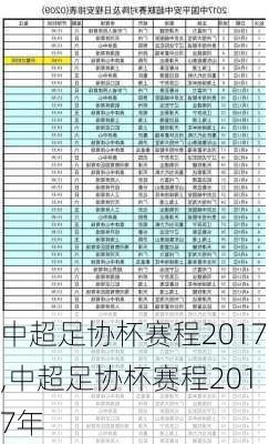 中超足协杯赛程2017,中超足协杯赛程2017年