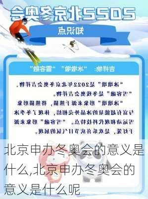 北京申办冬奥会的意义是什么,北京申办冬奥会的意义是什么呢