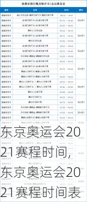 东京奥运会2021赛程时间,东京奥运会2021赛程时间表