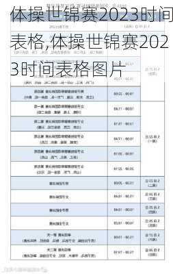 体操世锦赛2023时间表格,体操世锦赛2023时间表格图片