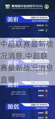 中超联赛最新战况消息,中超联赛最新战况消息直播