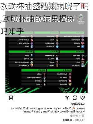欧联杯抽签结果揭晓了吗,欧联杯抽签结果揭晓了吗知乎