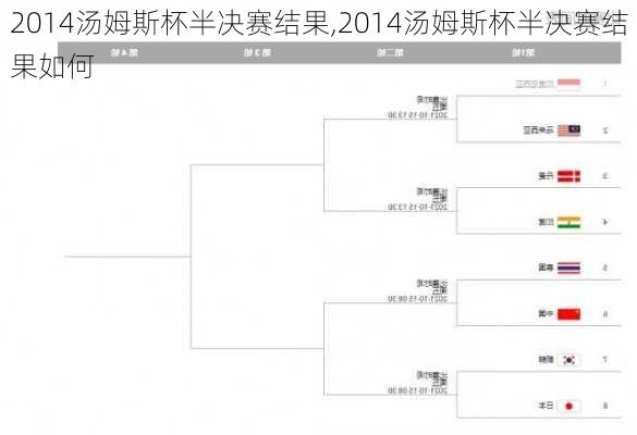 2014汤姆斯杯半决赛结果,2014汤姆斯杯半决赛结果如何