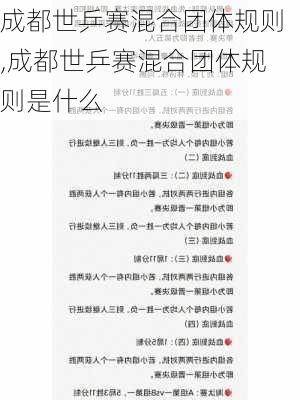 成都世乒赛混合团体规则,成都世乒赛混合团体规则是什么