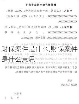 财保案件是什么,财保案件是什么意思