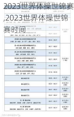 2023世界体操世锦赛,2023世界体操世锦赛时间