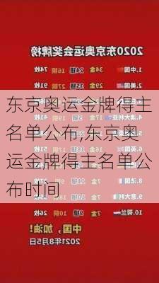 东京奥运金牌得主名单公布,东京奥运金牌得主名单公布时间