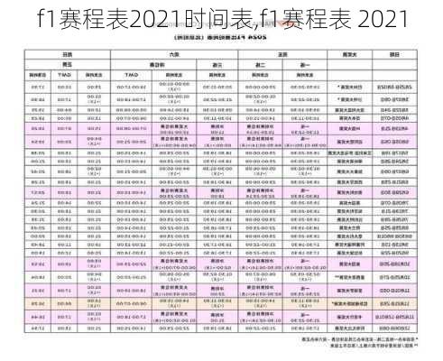 f1赛程表2021时间表,f1赛程表 2021