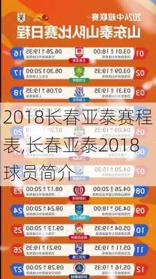 2018长春亚泰赛程表,长春亚泰2018球员简介