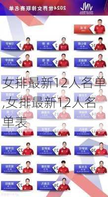 女排最新12人名单,女排最新12人名单表