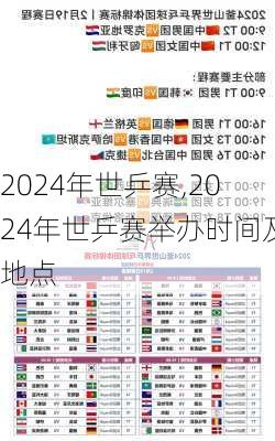 2024年世乒赛,2024年世乒赛举办时间及地点