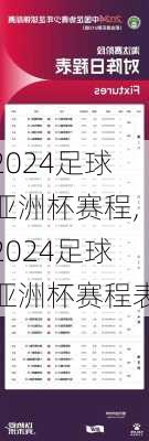 2024足球亚洲杯赛程,2024足球亚洲杯赛程表