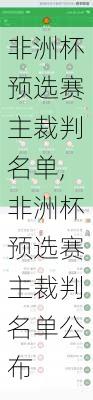 非洲杯预选赛主裁判名单,非洲杯预选赛主裁判名单公布