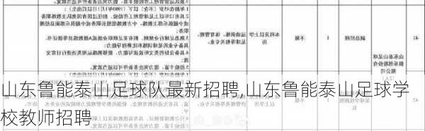 山东鲁能泰山足球队最新招聘,山东鲁能泰山足球学校教师招聘