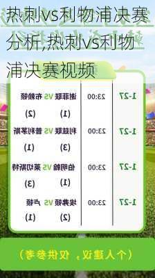 热刺vs利物浦决赛分析,热刺vs利物浦决赛视频