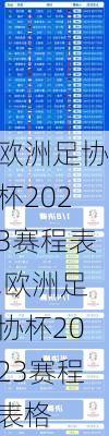 欧洲足协杯2023赛程表,欧洲足协杯2023赛程表格