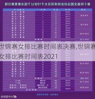 世锦赛女排比赛时间表决赛,世锦赛女排比赛时间表2021