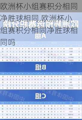 欧洲杯小组赛积分相同净胜球相同,欧洲杯小组赛积分相同净胜球相同吗