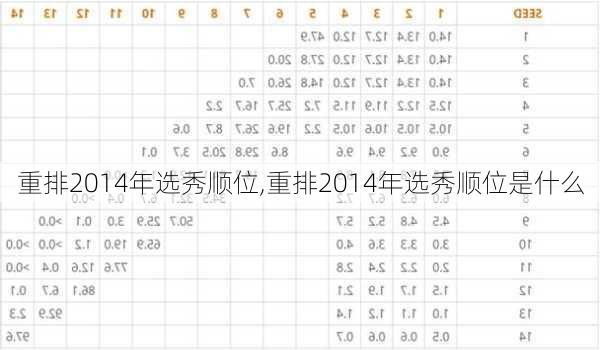 重排2014年选秀顺位,重排2014年选秀顺位是什么