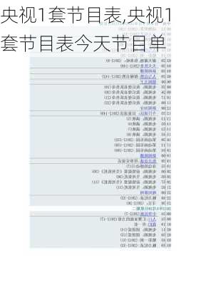 央视1套节目表,央视1套节目表今天节目单