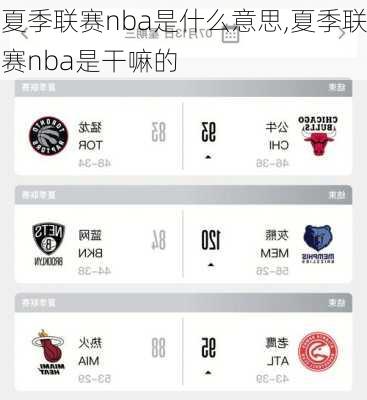 夏季联赛nba是什么意思,夏季联赛nba是干嘛的