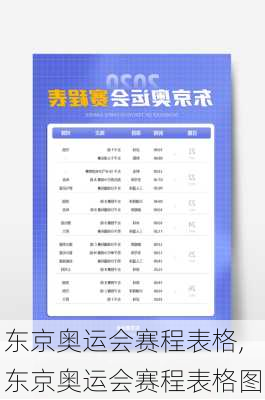 东京奥运会赛程表格,东京奥运会赛程表格图